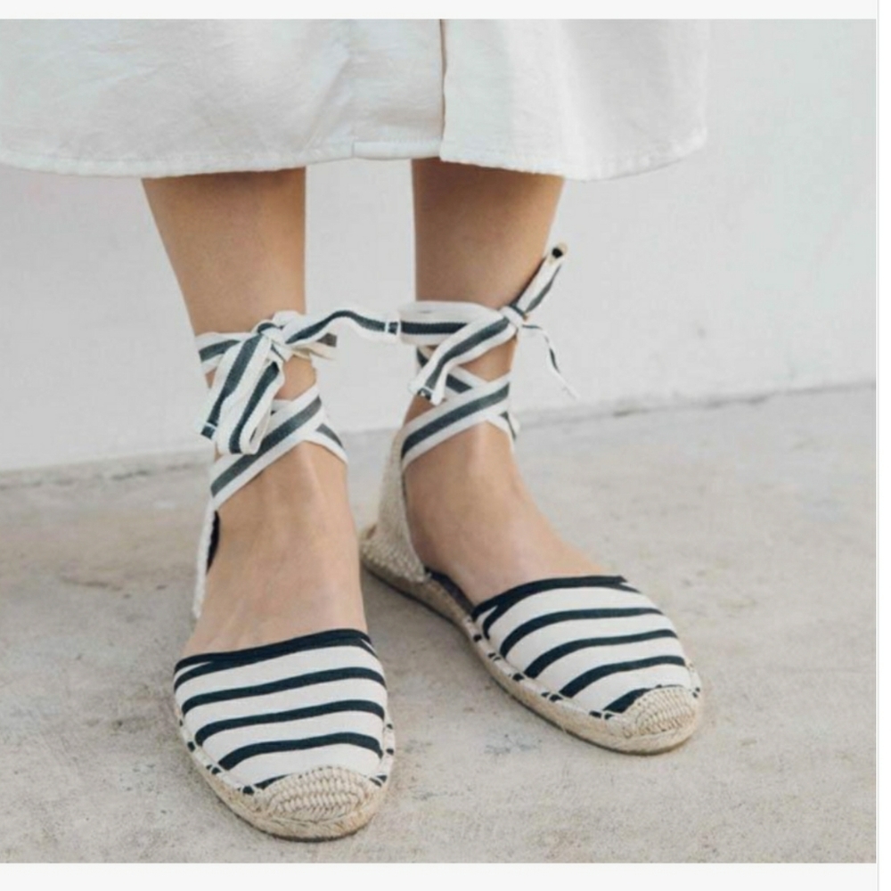 Chic Soludos Striped Ankle Tie Espadrilles - Picture 13 of 16